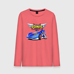 Лонгслив хлопковый мужской Team Sonic racing - hedgehog, цвет: коралловый