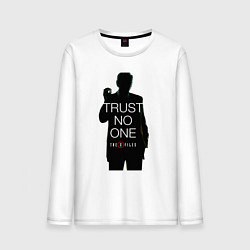 Лонгслив хлопковый мужской X files - курильщик, цвет: белый