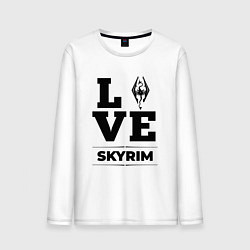 Лонгслив хлопковый мужской Skyrim love classic, цвет: белый