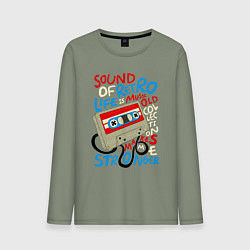 Мужской лонгслив Касссета ретро звук