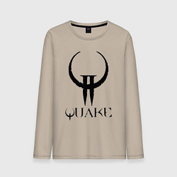 Лонгслив хлопковый мужской Quake II logo, цвет: миндальный