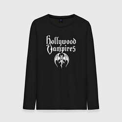 Лонгслив хлопковый мужской Hollywood vampires рок группа, цвет: черный