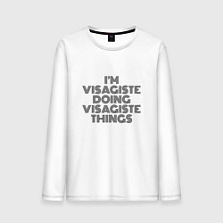 Лонгслив хлопковый мужской Im visagiste doing visagiste things vintage, цвет: белый