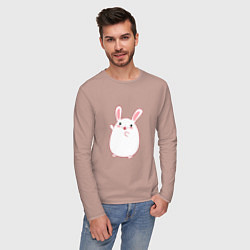 Лонгслив хлопковый мужской Круглый кролик, цвет: пыльно-розовый — фото 2