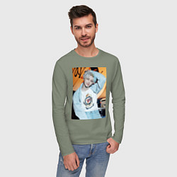 Лонгслив хлопковый мужской Felix Circus, цвет: авокадо — фото 2
