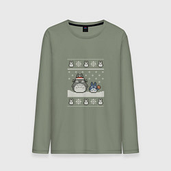 Мужской лонгслив Новогодние тоторики - ugly sweater