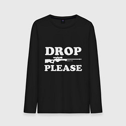 Лонгслив хлопковый мужской Drop AWP Please, цвет: черный