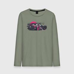 Лонгслив хлопковый мужской JDM Girl, цвет: авокадо