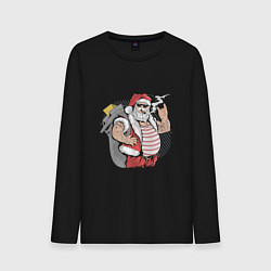 Лонгслив хлопковый мужской Santa rock, цвет: черный