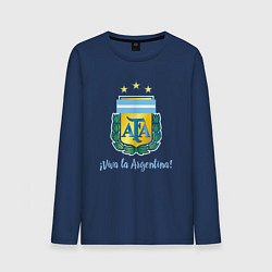 Лонгслив хлопковый мужской Эмблема федерации футбола Аргентины, цвет: тёмно-синий