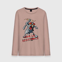 Лонгслив хлопковый мужской La resistance, цвет: пыльно-розовый