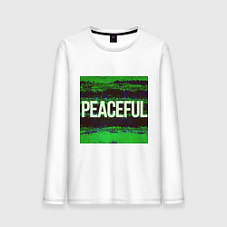 Мужской лонгслив Peaceful на зеленом фоне