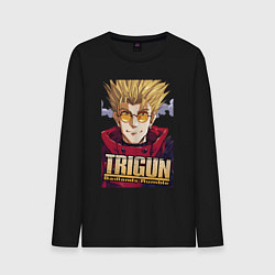 Лонгслив хлопковый мужской Trigun - Vash the stampede, цвет: черный