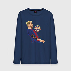 Лонгслив хлопковый мужской Messi Barcelona, цвет: тёмно-синий