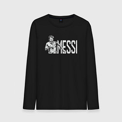 Лонгслив хлопковый мужской Football Messi, цвет: черный
