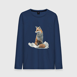 Мужской лонгслив Лисица в сугробах