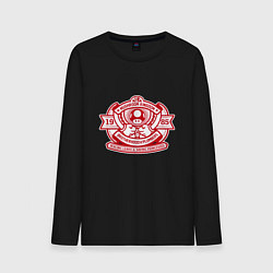 Лонгслив хлопковый мужской Грибное королевство, цвет: черный