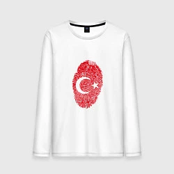 Лонгслив хлопковый мужской Отпечаток Турции, цвет: белый
