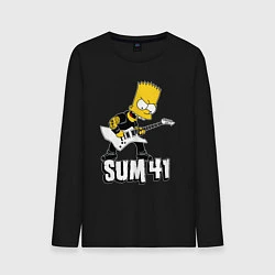 Лонгслив хлопковый мужской Sum41 Барт Симпсон рокер, цвет: черный