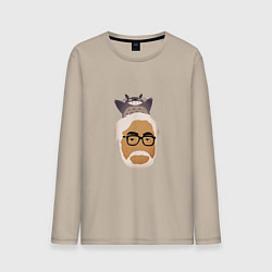 Лонгслив хлопковый мужской Тоторо и Миядзаки, цвет: миндальный