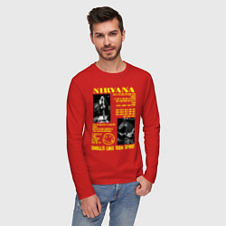 Лонгслив хлопковый мужской Nirvana SLTS, цвет: красный — фото 2