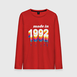 Лонгслив хлопковый мужской Made in 1992 liquid art, цвет: красный