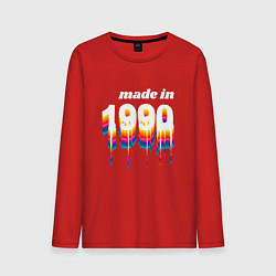 Лонгслив хлопковый мужской Made in 1990 liquid art, цвет: красный
