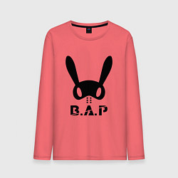 Лонгслив хлопковый мужской B A P big logo, цвет: коралловый