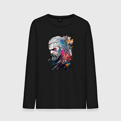 Лонгслив хлопковый мужской Ведьмак в стиле Арт, цвет: черный