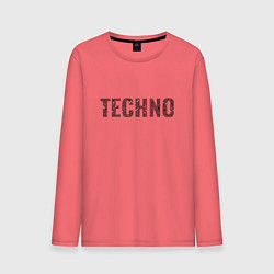 Мужской лонгслив Techno надпись плиткой