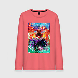 Лонгслив хлопковый мужской Моя геройская академия - Троица, цвет: коралловый