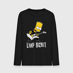 Лонгслив хлопковый мужской Limp Bizkit Барт Симпсон рокер, цвет: черный