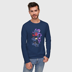 Лонгслив хлопковый мужской Владыка теней, цвет: тёмно-синий — фото 2