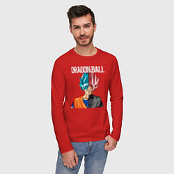 Лонгслив хлопковый мужской Dragon ball Гоку, цвет: красный — фото 2