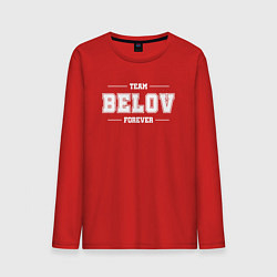 Лонгслив хлопковый мужской Team Belov forever - фамилия на латинице, цвет: красный