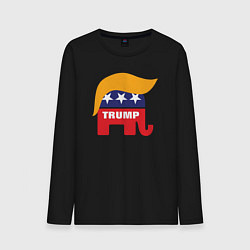 Лонгслив хлопковый мужской Trump elephant, цвет: черный