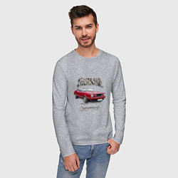 Лонгслив хлопковый мужской Маслкар Ford Mustang, цвет: меланж — фото 2