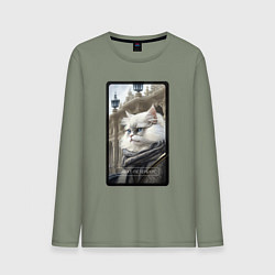 Мужской лонгслив Санкт-Петербург котик