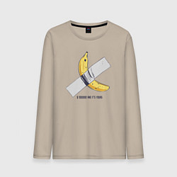 Лонгслив хлопковый мужской 1000000 and its your banana, цвет: миндальный
