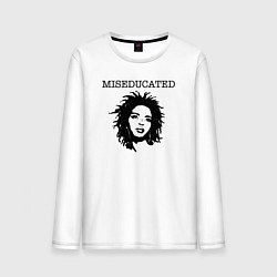 Лонгслив хлопковый мужской Lauryn Hill miseducated, цвет: белый