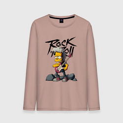 Лонгслив хлопковый мужской Simpsons Rock, цвет: пыльно-розовый