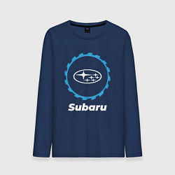 Лонгслив хлопковый мужской Subaru в стиле Top Gear, цвет: тёмно-синий