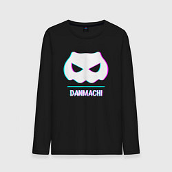 Лонгслив хлопковый мужской Символ DanMachi в стиле glitch, цвет: черный