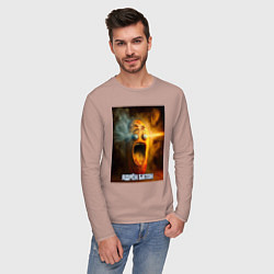 Лонгслив хлопковый мужской Ядрен батон, цвет: пыльно-розовый — фото 2