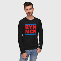 Лонгслив хлопковый мужской Run Bayern Munchen, цвет: черный — фото 2
