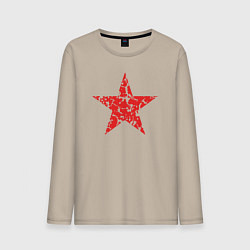 Лонгслив хлопковый мужской Star USSR, цвет: миндальный