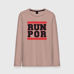 Лонгслив хлопковый мужской Run Portland Trail Blazers, цвет: пыльно-розовый