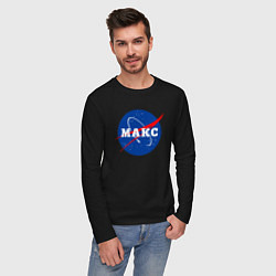 Лонгслив хлопковый мужской Макс Наса, цвет: черный — фото 2