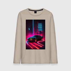 Лонгслив хлопковый мужской KITT auto - неон, цвет: миндальный