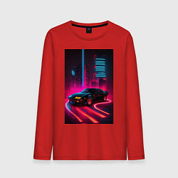 Лонгслив хлопковый мужской KITT auto - неон, цвет: красный